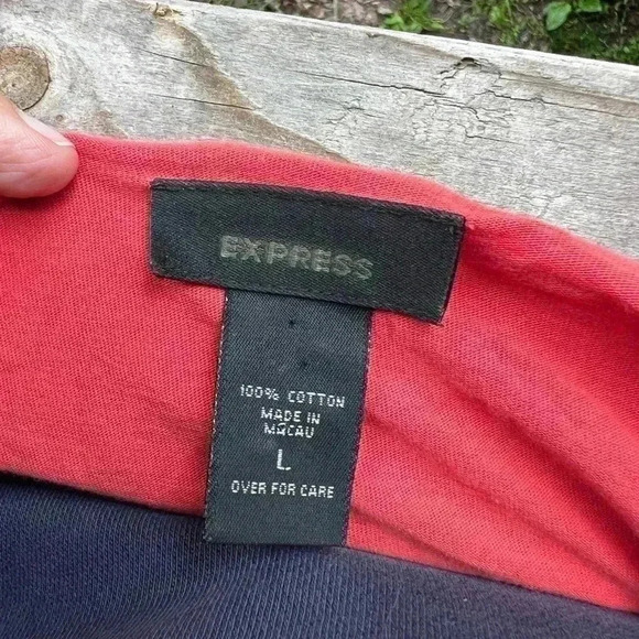 Peachy/Orange/Salmon Colored Slit Sleeve Lightweight Top Womens Sz L By Express - Picture 2 of 5